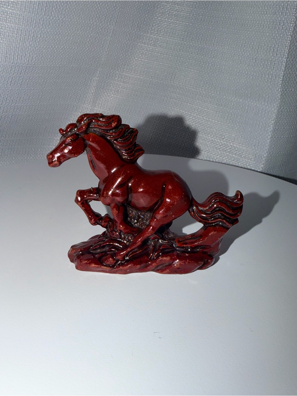 Vintage Red Horse Figurine Decorative Sculpture - Home Art